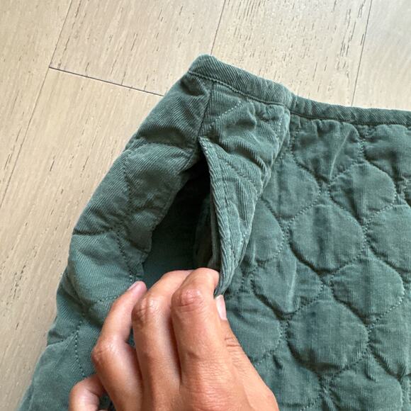 MADEWELL Corduroy Quilted Mini Wrap Skirt Sage Green A-Line Button | 10 - Picture 7 of 9